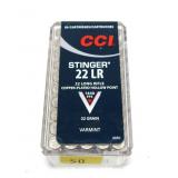 Case of CCI .22 LR hollow point Stinger cartridges