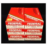 6- Boxes of .45 Auto Match 185-grain metal case 6- Boxes of .45 Auto Match 185-grain metal case