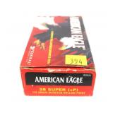 Box of .38 Super (+P) 115-grain jacketed hollow Box of .38 Super (+P) 115-grain jacketed hollow
