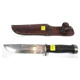 Cattaraugus 2250 hunting knife with leather sheath