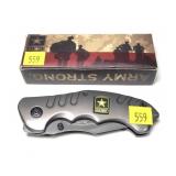 U.S. Army "Army5G" folding knife with clip and box