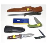 Lot, assorted knives and folding knives: