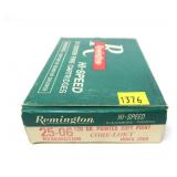 Box of .25-06 REM 120-grain Remington pointed SP