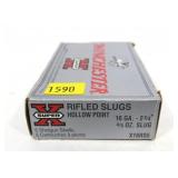 Box of 16 Ga. 2.75" rifled hollow point slugs,