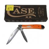 Case XX orange 2-blade folding knife,