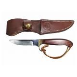 Olsen O.K. hunting knife with leather sheath,