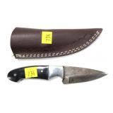 Custom handmade knife with leather sheath,