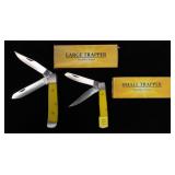 Lot, small and larger Trapper folding knives in