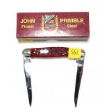 John Primble Muskrat red bone 2-blade folding