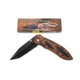 Raven Tanto folder knife in box