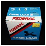 Box of Federal 16 Ga. 2.75" No. 6 game loads,