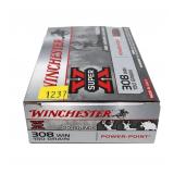Box of .308 WIN. 150-grain Power-Point cartridges,