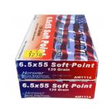 2- Boxes of 6.5x55 139-grain SP cartridges -x2