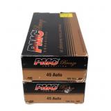 2- Boxes of .45 Auto 185-grain JHP PMC cartridges
