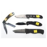 Lot, 5 assorted folding knives: includes Bear &