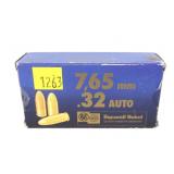 Box of .32 Auto 73-grain FMC cartridges, 50 Rds.