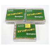 3- Cases of Remington .22 LR hollow points -x3
