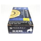 Box of .30-30 WIN 150-grain SP FN cartridges,