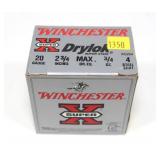 Box of 20 Ga. 2.75" No. 4 steel shot drylock,