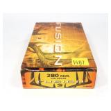 Box of .280 REM 140-grain Fusion cartridges, 20 Rd
