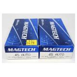 2- Boxes of .45 Auto 230-grain FMJ Magtech
