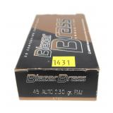 Box of .45 Auto 230-grain FMJ Blazer brass
