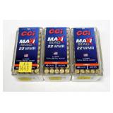 3- Cases of .22 Magnum CCI Maxi Mag cartridges -x3