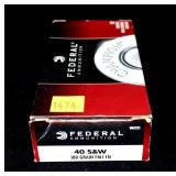 Box of .40 S & W 180-grain FMJ FN Federal