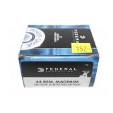 Box of .44 REM Mag 240-grain jacketed hollow