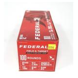 100 Rd. box of Federal 12 Ga. 2.75" No. 8 Field &