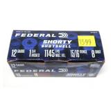 Box of 12 Ga. 1.75" No. 8 Federal shorty