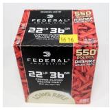 Box of 530 Rds. of .22 LR hollow point cartridges,