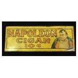 Metal "Napolean Cigar" sign, 7" x 19.25"