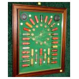 Antique Cartridge Collection Framed Clock,