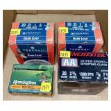 Lot, 4 boxes assorted 20 Ga. 2.75" shot shells,