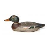Vintage Mason Drake Mallard Tack eye Wooden Decoy,