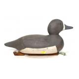 Vintage Black and White Wooden Duck Decoy with