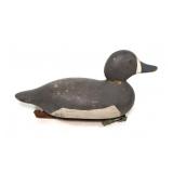 Vintage Black and White Wooden Decoy with tack eye