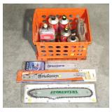 Lot: Assorted Chain Saw Blades and accessories