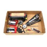 Lot, includes pocket knives, hand warmers,