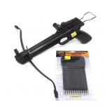 Crossbow pistol with crossbow bolts and