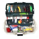 Flambeau tackle box with assorted lures and