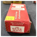 Hornady .30-30 170 Gr Flat point bullets,
