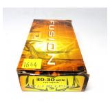 Box of .30-30 WIN 150-grain Fusion cartridges,