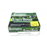 Box of  9mm Luger 124-grain BJHP Remington