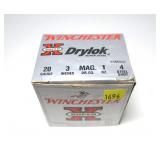 Box of 20 Ga. 3" No. 4 Drylok steel shot shells,