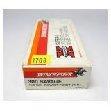 Box of .300 Savage 150-grain SP cartridges,