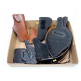 Lot: Assorted holsters & Don Hume Leather belt,