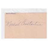 Michael Constintine, actor, autograph on 3" x 5"