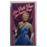 Patti Page autograph on cover of VCR Tape: "Miss